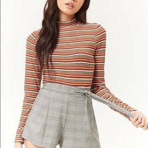 Striped Mock Neck Top